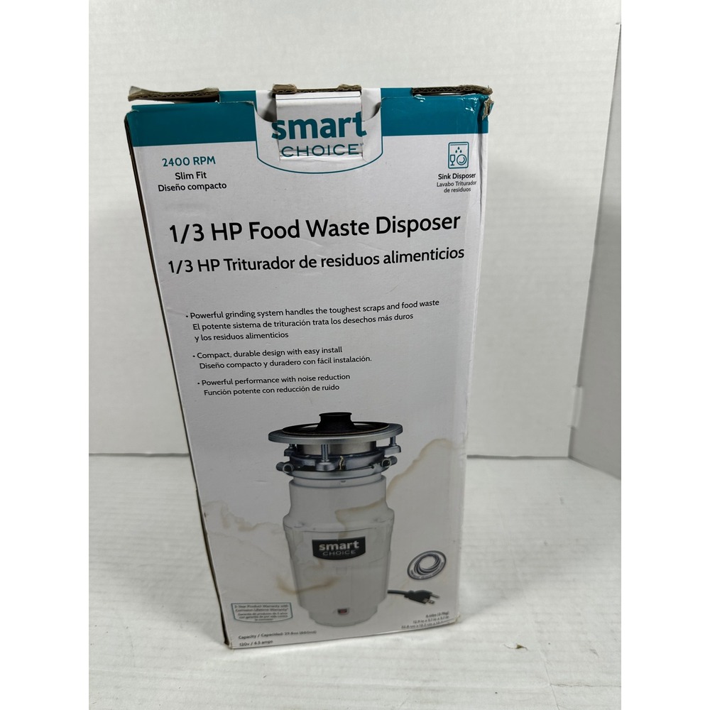 Smart Choice 1/3 HP Food Waste Disposer 2400 RPM Slim Fit SC33DISPC1 White‎ - Picture 5 of 5